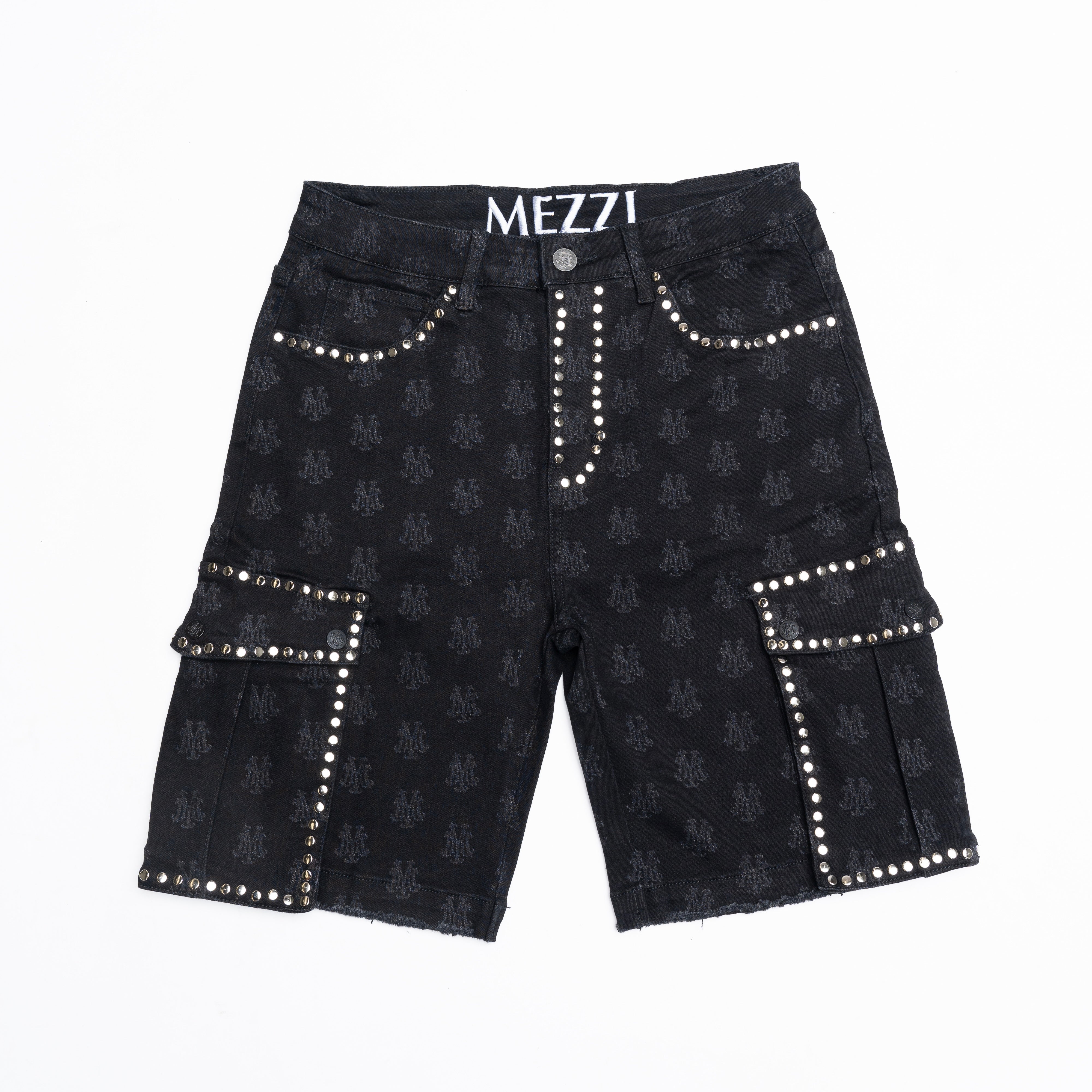 Studded Laser Cargo Shorts