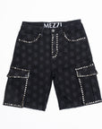 Studded Laser Cargo Shorts