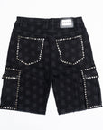 Studded Laser Cargo Shorts